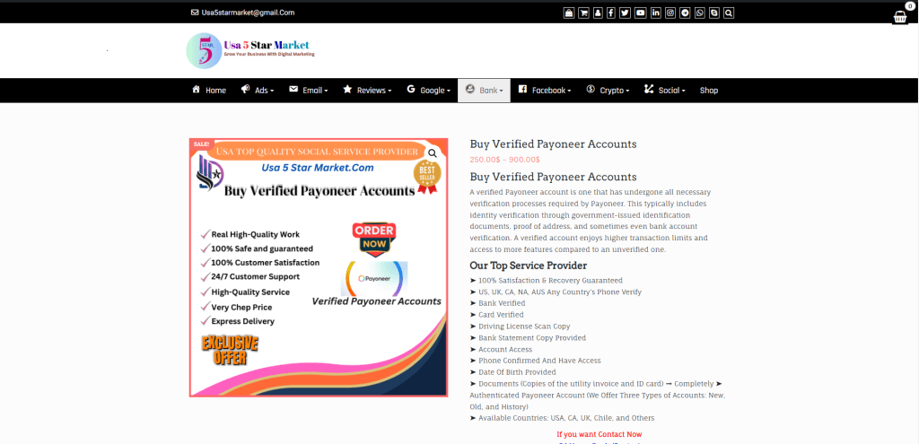 Buy Verified Payoneer Accounts